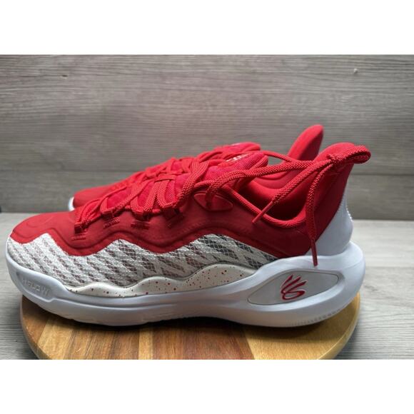 Curry 11 Team White Red 3027637-100 Under Armour Size 11.5 - Picture 2 of 7